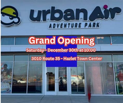 Urban air hazlet - Dec 5, 2023 · Urban Air is opening in Hazlet on Saturday, Dec. 9 at 10 a.m. The facility, which encompasses nearly 40,000 square feet of space, is located at 3010 Route 35. 